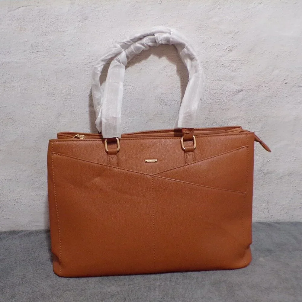 Lovevook Laptop Briefcase Shoulder Bag WB147628LK‎ Brown Gold Key Holder New